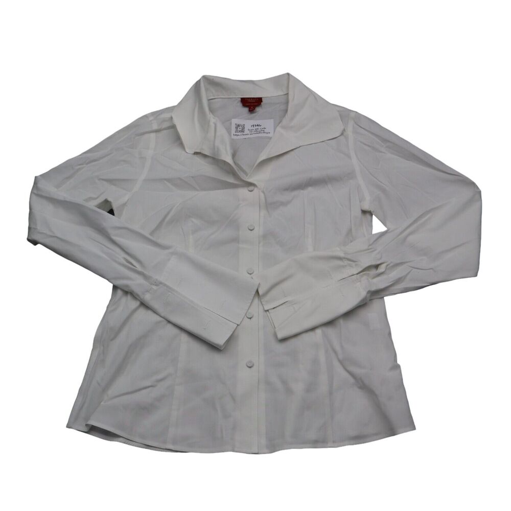 Talbots Shirt Womens 8 White Long Sleeve Collared Wrinkle Resistant Button Up